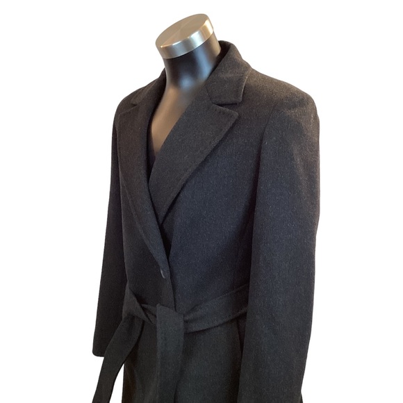 Cinzia Rocco Loro Piana Superfine Black Wool Coat Italy Wrap Trench Capsule - Picture 5 of 15
